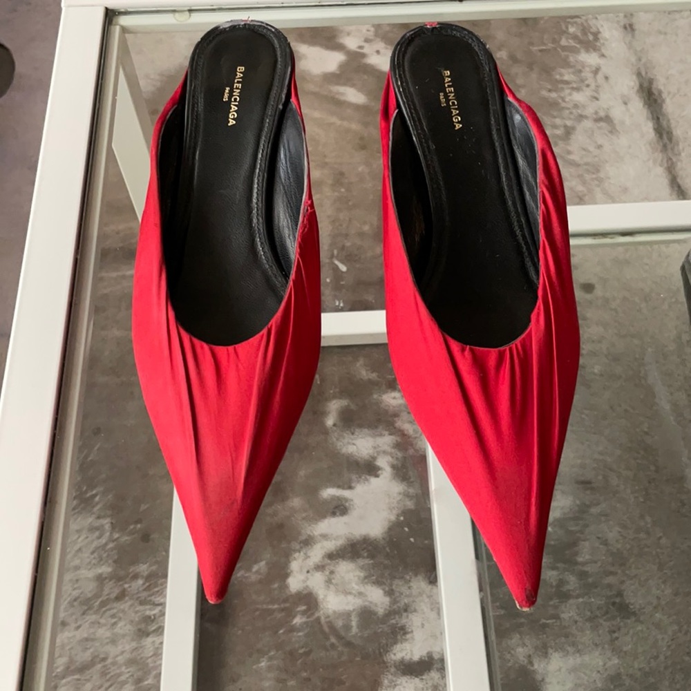 Balenciaga Red Pointed Heels